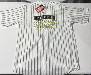 NWT Vintage Promo Baseball Pinstripe Jersey Size XL Pete’s Wicked Summer Brew TX - Picture 1 of 10