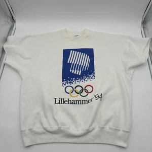 Vintage 90's Olympics 1994 Lillehammer Winter Olympic Games Hanes Sweatshirt XL - Picture 1 of 15