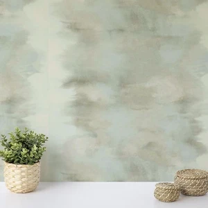 Blue Concrete Wallpaper Wallquest Villa Rosa Abstract Acrylic Coated Modern - Picture 1 of 5