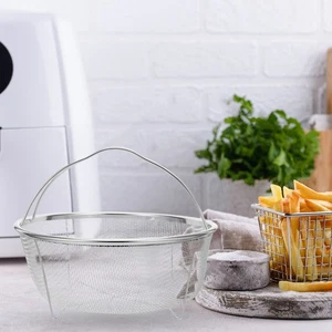  Cestas de vapor para freír escurridor cestas para freír con mango 2 piezas - Imagen 1 de 12