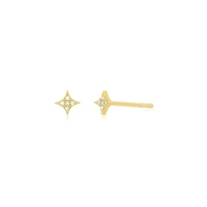 0.02 CT Natural Diamond Sparkle Stud Earrings 14k Yellow Gold Handmade Jewelry - Picture 1 of 4