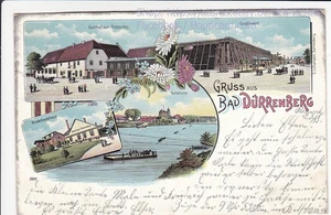 SACHSEN - ANHALT , SAALEKREIS , LITHO GRUSS AUS BAD DÜRRENBERG , FÄHRE , 1901 - Picture 1 of 2