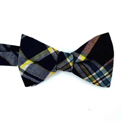 Pajarita Saddlebred de algodón a cuadros preatada ajustable Foto 1 de 4