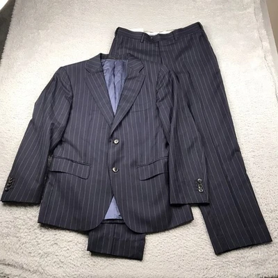 SuitSupply Vitale Barberis Canonico Super 110s 羊毛套装男式 38S 细条纹 2 件 — 第 1/4 张图片