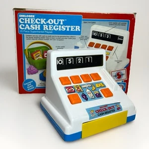 1987 Vintage Toy With BOX Shelcore Check Out Cash Register 1987 Collectible - Picture 1 of 13