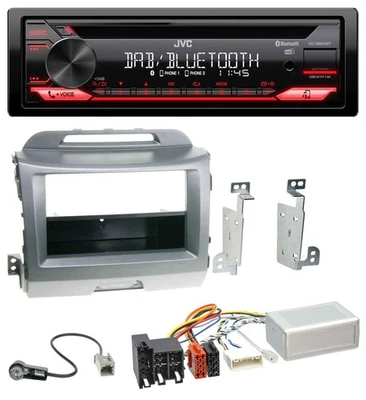 JVC CD DAB USB Bluetooth Lenkrad Autoradio für Kia Sportage 3 10-15 Navi silber - Bild 1 von 4