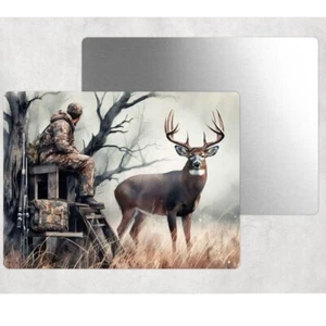 Deer Hunter Woodland Wildlife Hunting Tin Sign Door Home Wall Decor Metal - Picture 1 of 12