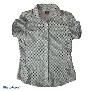 REI Women's Fishing Green Grey Button Up Shirt S - Picture 1 of 11