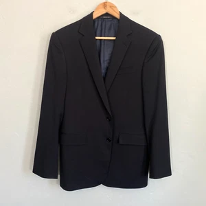 Ralph Lauren Black Label Sport Coat Men Size 40R Black 2 Button Wool Flaw - Picture 1 of 16