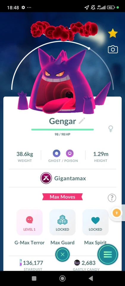 Gigantamax Gengar Pokémon Go Trade - Image 1 of 2