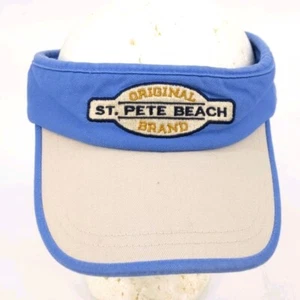 St Pete Beach Florida FL Blue White Adjustable Strapback Visor - Picture 1 of 6