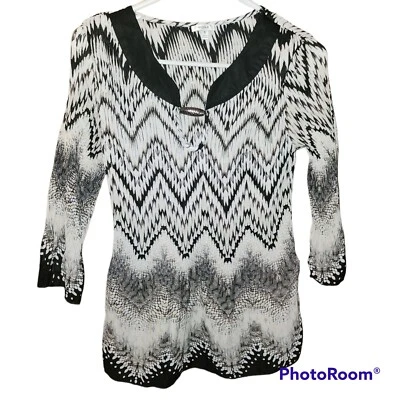 Nicola Топ блузка маленький черный кружева туника V шеи женщин 3/4 рукав - Изображение 1 из 3