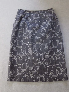 GORMAN x Monika Forsberg Elephant print Pencil Skirt Cotton Size 8 - Picture 1 of 5