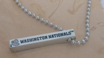 WASHINGTON NATIONALS BAR NECKLACE (20 inch chain) BRAND NEW  FACTORY SEALED - Image 1 of 3