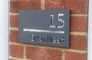 contemporary house sign plaque door number Floating House Sign - Picture 1 of 5