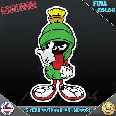 ISPORTDECALS.COM Marvin The Martian Flipping Middle Finger Bird Car PC VINYL DECAL STICKER 007