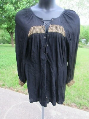 Sexy jersey boho con cordones negro y dorado talla 8 de ASOS para mujer talla 8 Foto 1 de 4