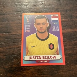 Justin Bijlow NED3 Red Parallel 2022 FIFA World Cup Qatar Panini Sticker