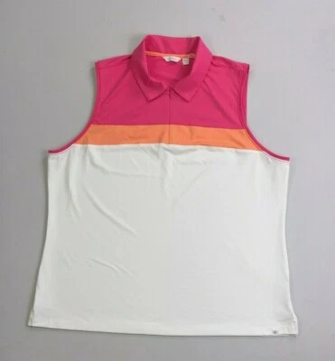 女式 Lady Hagen XXL Tropic Color Blocked 无袖 Polo 衫 — 第 1/2 张图片
