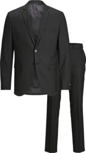 JACK & JONES Anzug Herren Slim Fit 52 Schwarz Zweiteiler Sakko Hose - Bild 1 von 5