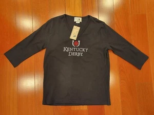 Equine Artwear Kentucky Derby Womens Shirt Large - Picture 1 of 3