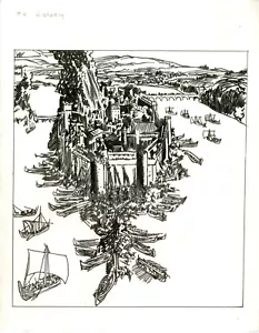 Topper Helmers -Steve Jackson Games - Gurps Vikings- chapter 4 Title Illo 1991 - Picture 1 of 1