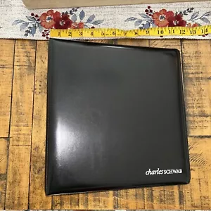 Charles Schwab Faux Leather 3 Inch Binder Pre-owned Black Rare - Picture 1 of 7