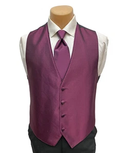 Men's Flow Formals Sangria Wine Tuxedo Vest with Tie Choice Discounted Closeout - Picture 1 of 7