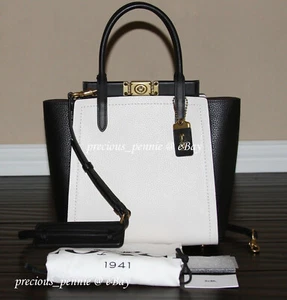 💚 COACH 1941 Troupe Bolso de Mano Cartera Bloques de Color Tiza Negro Nuevo con Etiquetas - Imagen 1 de 9