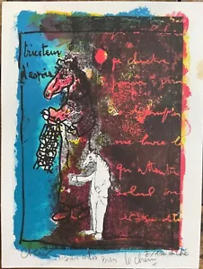 DIDIER CHENU BELLE LITHOGRAPHIE ORIGINALE TRICOTEUR D’ESPOIR SIGNÉ DÉDICACE - Foto 1 di 1