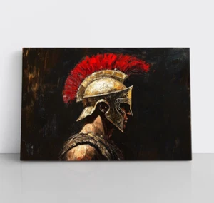 Roman Centurion Warrior Oil Painting Print on Framed Canvas Wall Art | Soldier - Picture 1 of 11