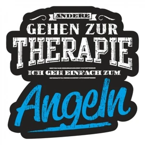 Aufkleber Wetterfest Andere gehen zur Therapie ICH ANGELN 10 cm oder 40cm Hobby - Bild 1 von 2