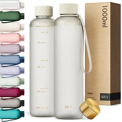 KIVY Trinkflasche 1 l – auslaufsicher, sprudelgeeignet & spülmaschinenfest - Bild 1 von 4