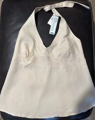 Maternity shirt  Top Old Navy Maternity Ivory Halter Top/Shirt  Size Medium NWT - Image 1 of 4