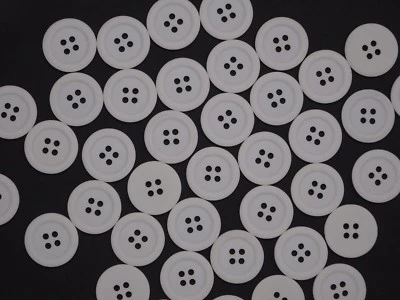 Lote de 8 botões vintage olhos de bonecas brancas 2 furos 23 mm - Imagem 1 de 4