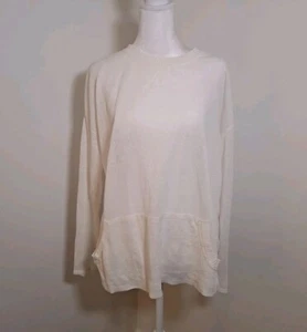 Camicia estiva pura Jill bianca manica lunga maglia misto lino trasparente spiaggia taglia M - Foto 1 di 4