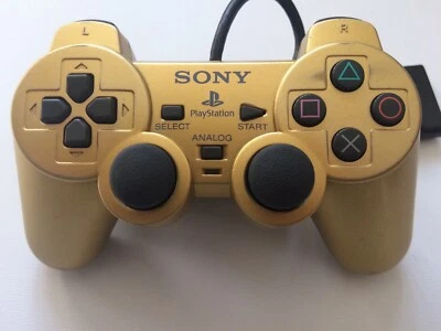 Rare Sony Dualshock 2 Gold PS2 Original OEM controller SCPH-10010 Playstation - Photo 1/4