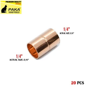[Paquete de 20] Acoplamiento de cobre de 1/4" x 1/4" con tope CxC - Imagen 1 de 2