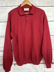 Eddie Bauer Herren Rippstrick Henley Polo Pullover Rot Größe Large Australien - Bild 1 von 6