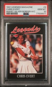 1991 revista Legends inserto plateado #9 Chris Evert estrella del tenis PSA 10 - Imagen 1 de 2