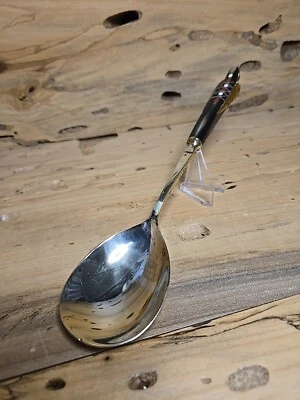 Cuchara grande con mango de pingüino emperador incrustaciones de metal alas H652 Foto 1 de 4