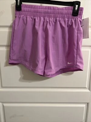 Nike Girl's Dri-Fit High-Waisted Woven Training Shorts L Purple DX4967-532 - Image 1 of 2