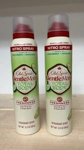 2X Old Spice GentleMan Total Body Cucumber+Avocado Aluminum Free Deodorant Spray - Picture 1 of 1