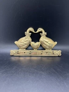 Brass Key Holder Kissing Ducks - Picture 1 of 3
