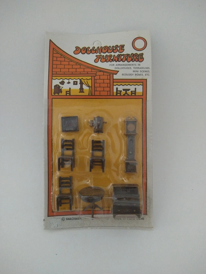 Muebles y accesorios miniatura para casa de muñecas Shackman sin abrir 8 piezas estilo rústico   Foto 1 de 1