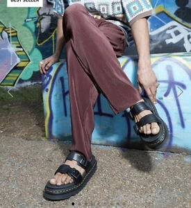 Dr. Martens Unisex Myles Leather Sandals - Black AU Size 6 UK Size 4 EU 37 VGC - Picture 1 of 13