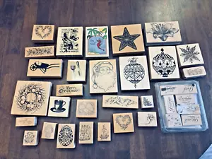Rubber Stamp Mixed Lot 28 Wood Craft Paper Scrapbooking Art PSX - Picture 1 of 20