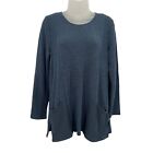 Habitat Clothes to Live in Tunic Top Size Small Blue Long Sleeve Front Pockets