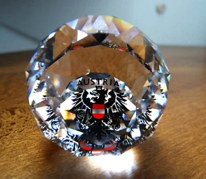 SWAROVSKI PAPERWEIGHT ÖSTERREICH EAGLE IN BLACK - Imagen 1 de 2