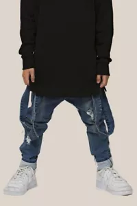 Fauxveralls by Lil' Mr in Distressed Boy Blue Jeans *Next Day Post from Sydney* - Bild 1 von 4